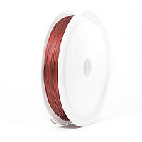 Ювелірний Тросик, сталевий, для рукоділля, колір червоний, 0,38 мм/50 м (1 шт) УТ 007482