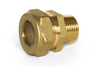 Муфта Stahlmann перехідна латунна (M) 32х1 1/4 EF з зовнішньою різьбою швидкозбірні Easy Fix