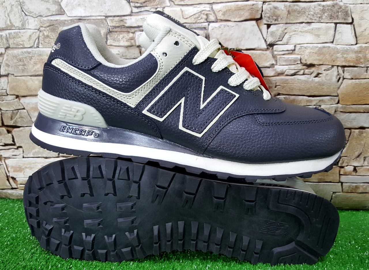 Чоловічі кросівки New Balance Black/White ML574EGK, шкіра, ригінал p.45-29 см
