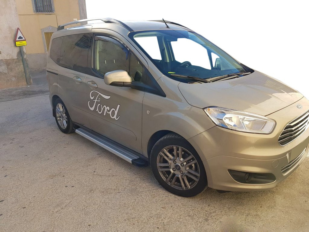Бокові пороги Maya V2 (2 шт., алюміній) для Ford Courier 2014-2023 рр від VLF комп., фото 1