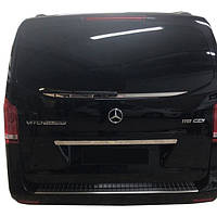 Планка над номером широкая (нерж) Carmos - Турецкая сталь для Mercedes Vito / V W447 2014-2024 гг