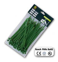 Стяжки пластиковые многоразовые GREEN 7,6*300 мм