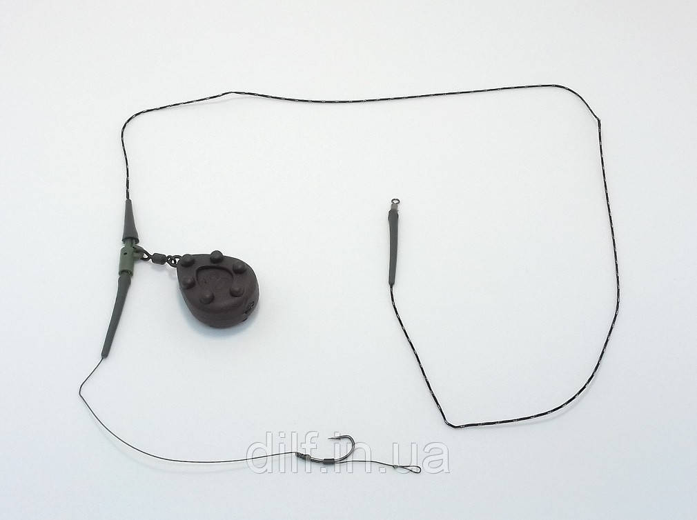 Снасть коропова Mad Carp Крапля 70гр на Lead Core безпечна кліпса 1 гачок