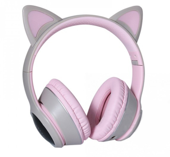 Навушники Bluetooth з котячими вушками TUCCI К26 LED Pink