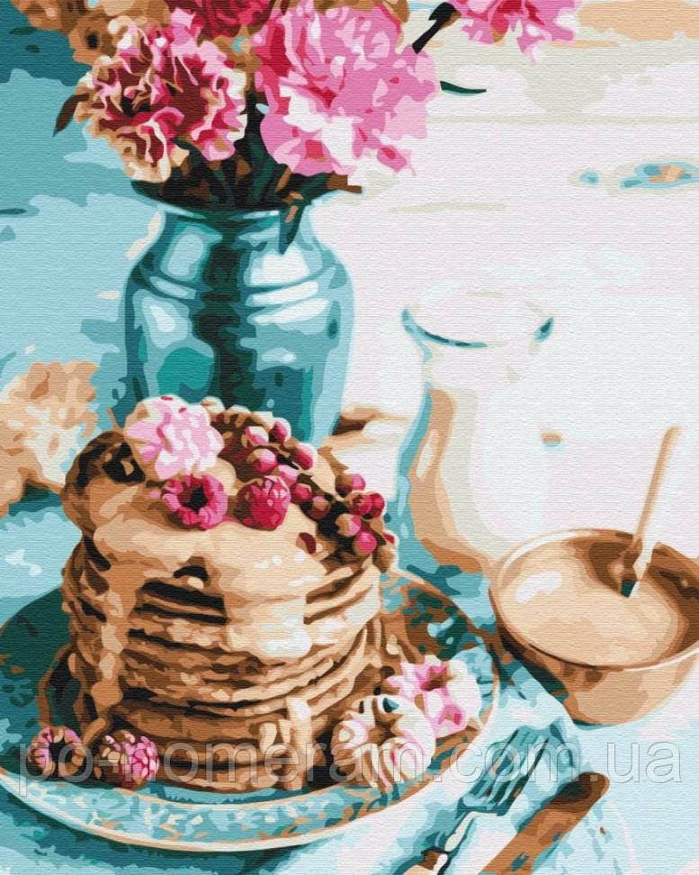 Акційна Картина Розмальовка BrushMe Панкейки на сніданок (BS34848) 40 х 50 см, фото 1