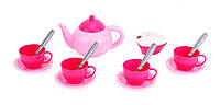 Кухонный набор ТехноК 7174 чайник чашки блюдца ложки сахарница детская пластиковая игрушка для детей кухня