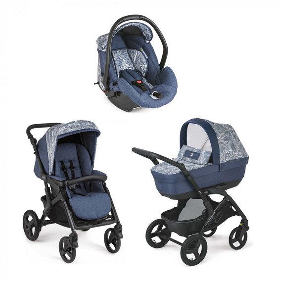 Універсальна коляска 3 в 1 Cam Dinamico Smart синій з візерунком (897025/T914), фото 1