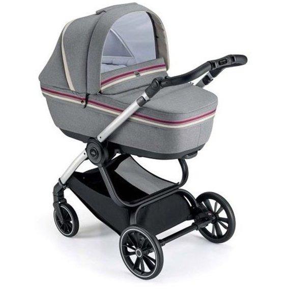 Універсальна коляска 2 в 1 Cam Techno Milano, рама сіра, сіра з полоскою (805T/V99/978/553K)