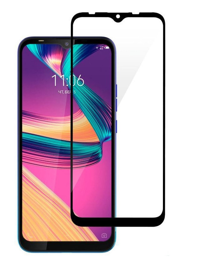 Скло захисне для Tecno Spark 4 | 4 Lite (0,3мм, 5D, чорне) Full Glue