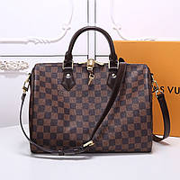 Сумка Луї Вітон Speedy канва Damier Eben 25, 30 см, шкіряна