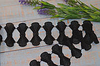 Ажурне мереживо чорне Бантики 7 см