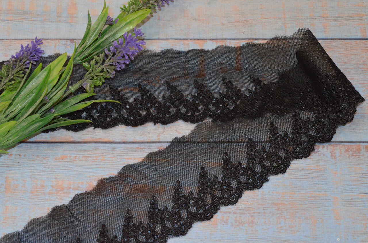 Мереживо вишивка на сітці 6 см., фото 1