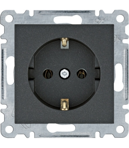 Розетка HAGER LUMINA із заземленням 16А/250В IP20 чорна