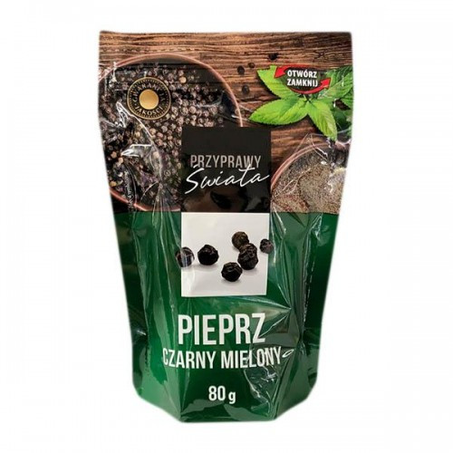 Перец черный молотый  Przyprawy Swiata Pieprz Czarny Zianisty,80 г