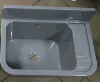 Умивальник настінний пластиковий сірий 340 мм х 500 мм