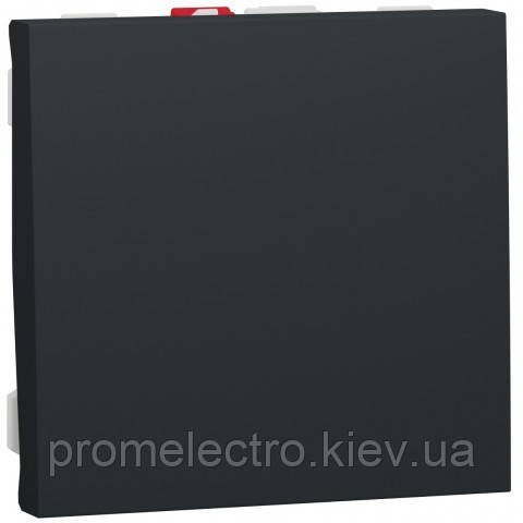 Вимикач 1-клавішний, 10А 2 модуля, антрацит, Unica NEW NU320154