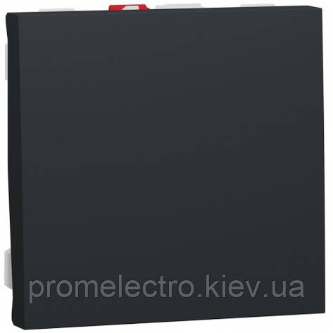 Вимикач 1-клавішний, 10А 2 модуля, антрацит, Unica NEW NU320154, фото 1