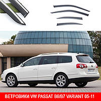 Дефлектора окон ветровики VW PASSAT B6/B7 Variant 05-11 П/K скотч "FLY" "молдинг из нержавеющей стали 3D"
