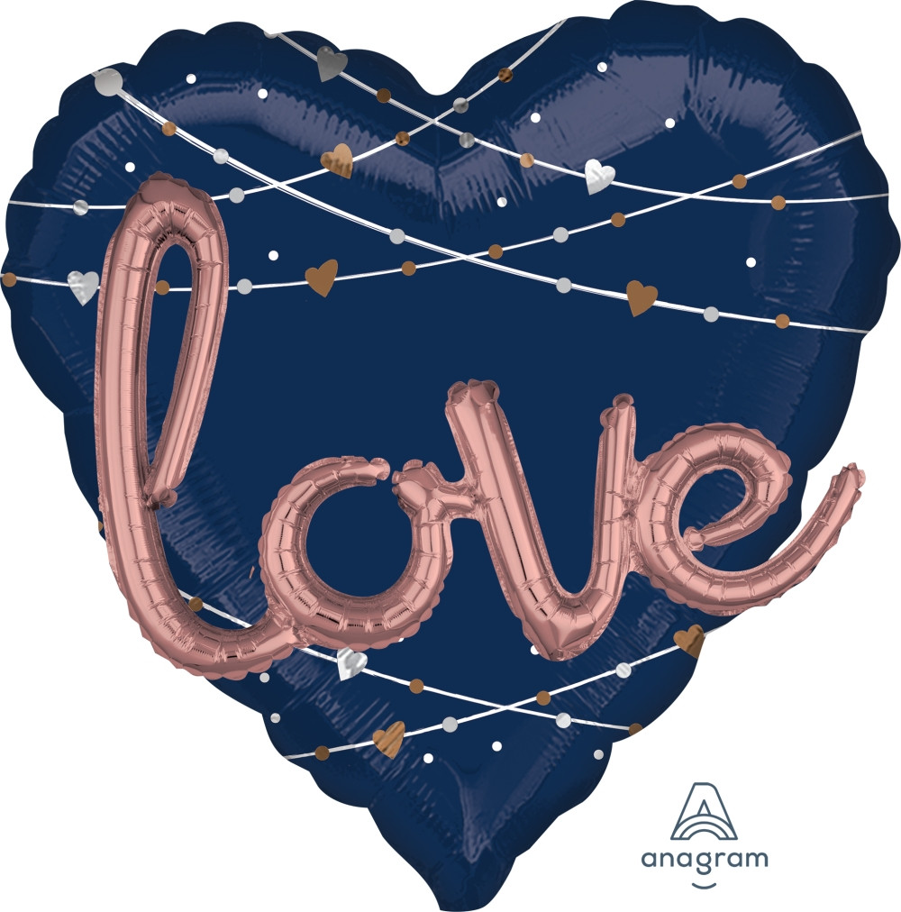А 36" Multi Balloons Navy Love Balloons. Фольгована куля Серце Любов — В УП