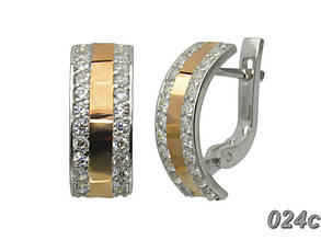Срібні сережки з золотими накладками "Міла" DARIY 024с