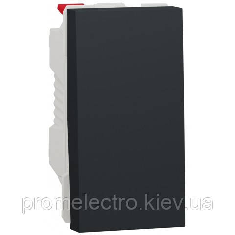 Вимикач 1-клавішний, 10А 1 модуль, антрацит, Unica NEW NU310154