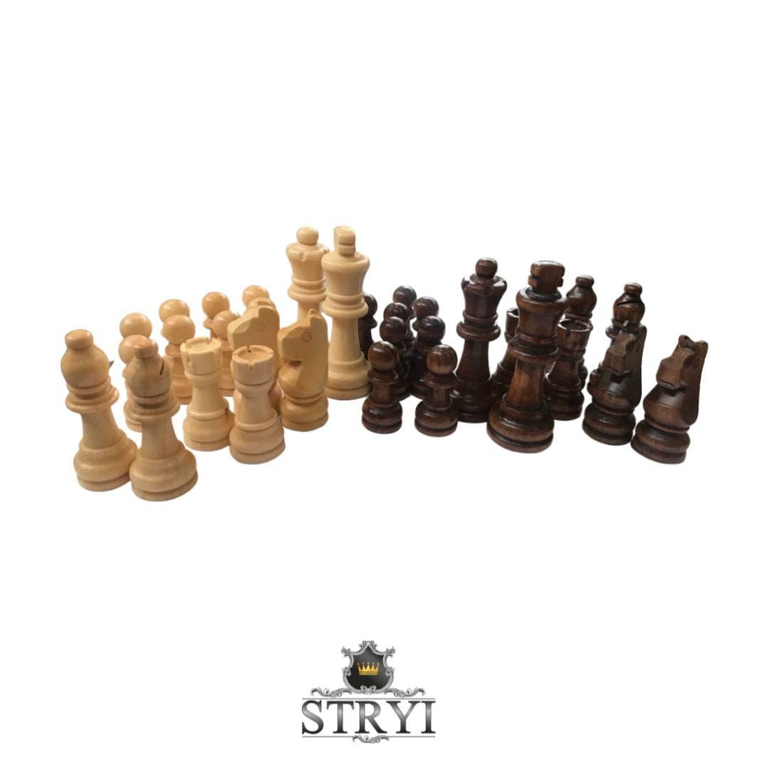Комплект середніх дерев'яних шахових фігур, арт.809125