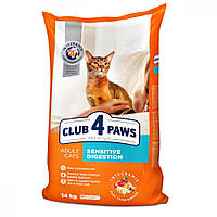 Сухой корм Клуб 4 Лапы Premium для котов чувствительное пищеварение, 14 кг.
