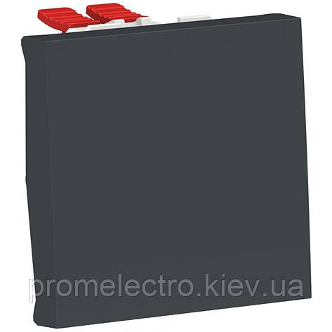 Перемикач 1-клавішний перекресный, 10А, 2 модуля, антрацит, Unica NEW NU320554, фото 1