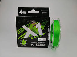 Шнур Favorite X1 PE 4x 150m (l.green) #2.0/0.240 mm 30lb/13.8 kg