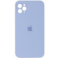 Силиконовый чехол Full Silicone Case для iPhone 11 Pro/Айфон 11 Про c закрытым низом и защитой камеры Голубой
