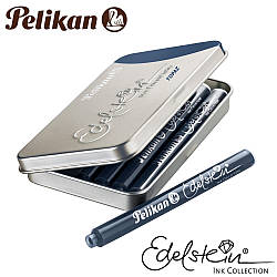 Картриджі чорнильні подовжені Pelikan Edelstein Topaz (6 шт.) у металік. пенал, цв. синьо-блакитний, 339655