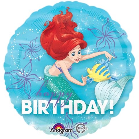 А 18" Balloon Ariel Dream Big Happy Birthday. Фольгований шар Руалочка З Днем народження