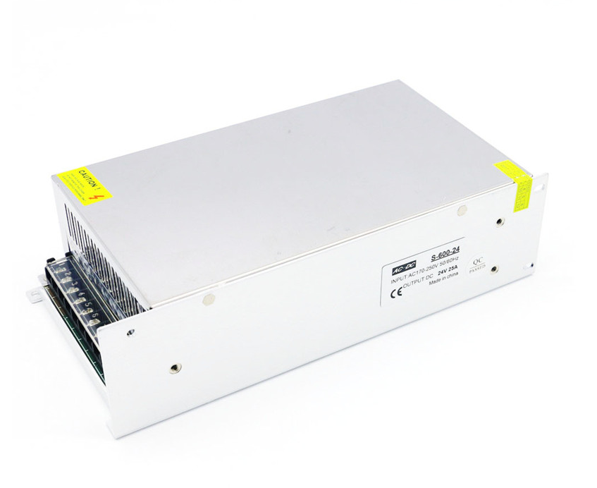 Уцінка. Блок живлення LEDTech 24v 25a 600W, 24в 25а 600вт в перфорованому корпусі. Стандарт.