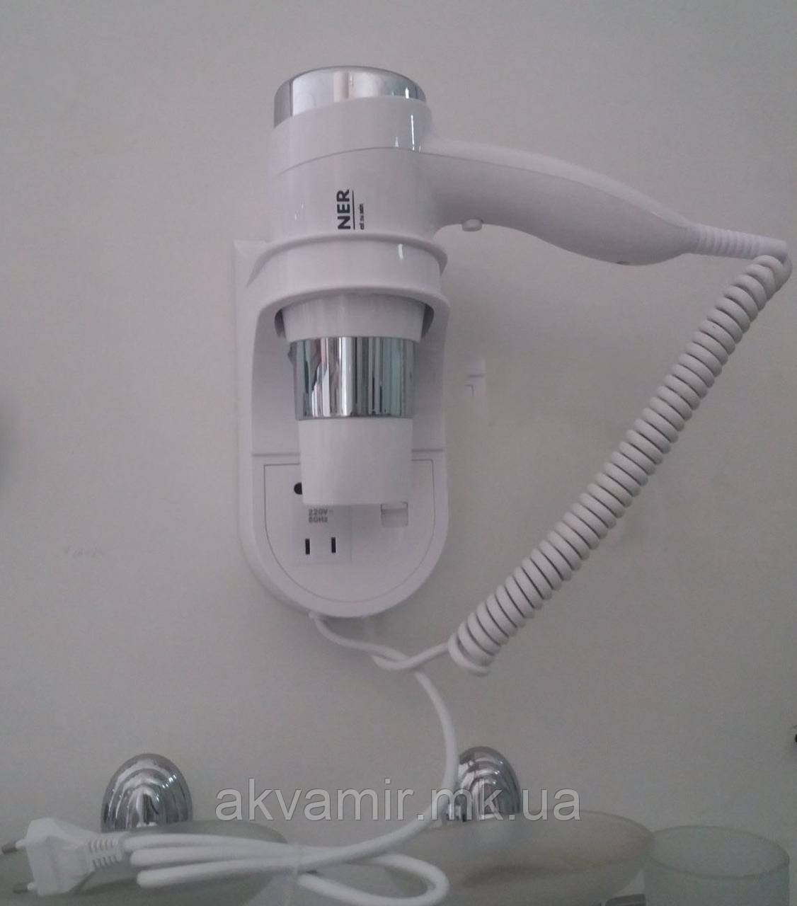 Фен для волосся настінний Kroner 900 готельний 1300 Вт, фото 1