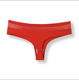 Жіночі стрінги бавовна сітка на червоній гумці XL