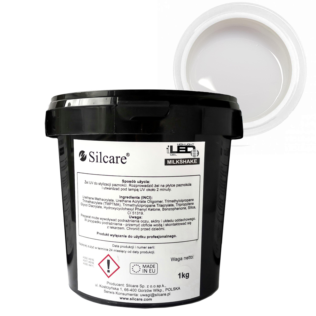 Молочний гель для нарощування Silcare Силкар LED Milkshake 1 кг (BP free)