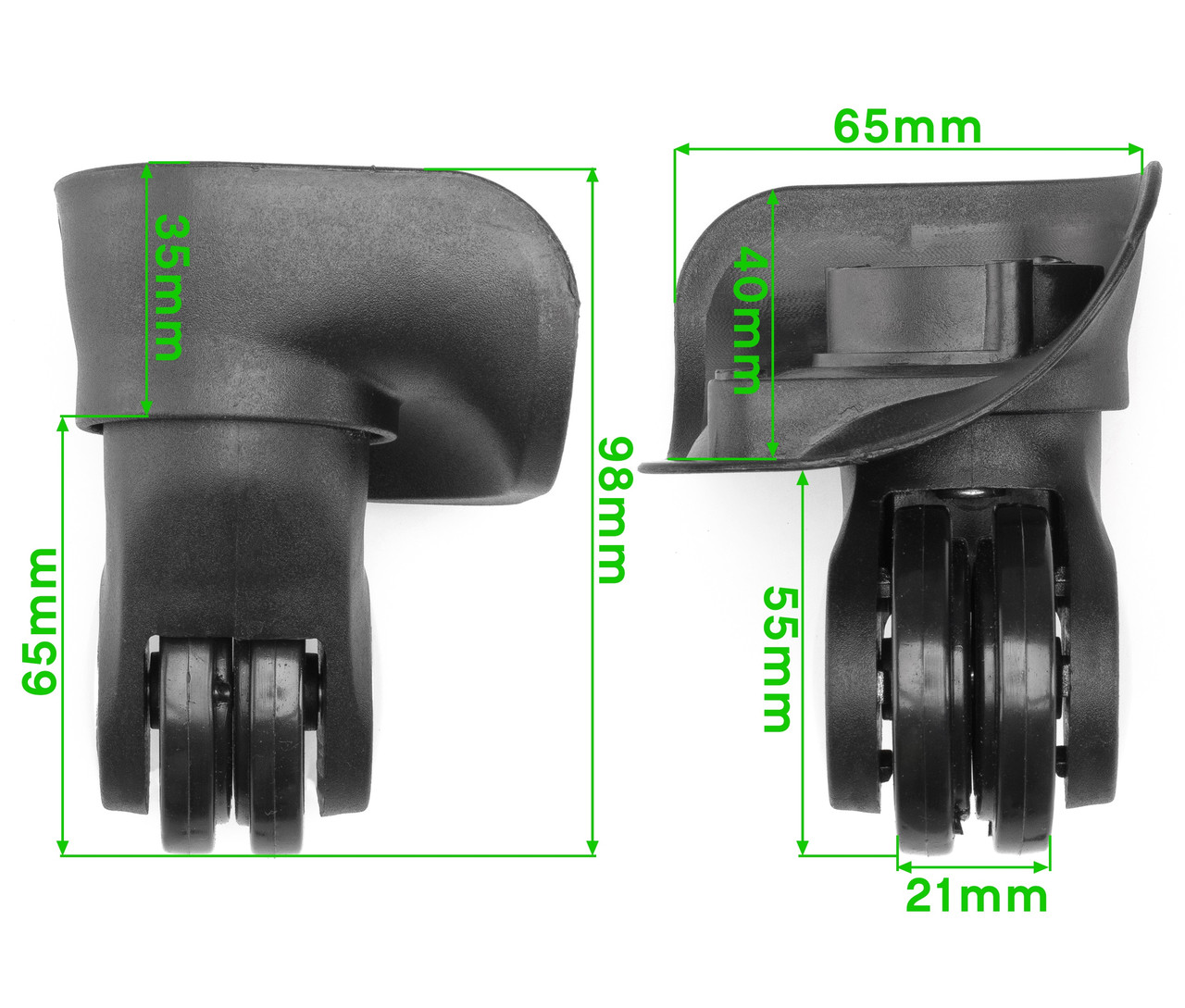 Колеса для валізи ЧМК-7102 колір чорний, фото 1