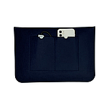 Повстяний чохол-конверт ZAMAX для MacBook Air і Pro 13.3" сумка папка з повсті на Макбук темно-синій, фото 2