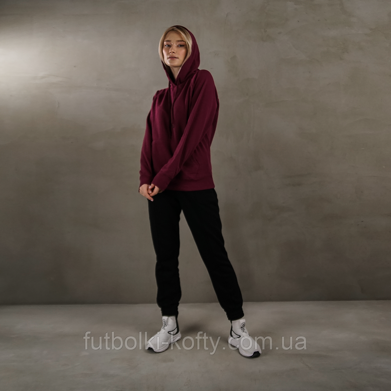 Жіноча толстовка бордова худі легка Lightweight lady-fit Fruit of the Loom,XL, фото 1