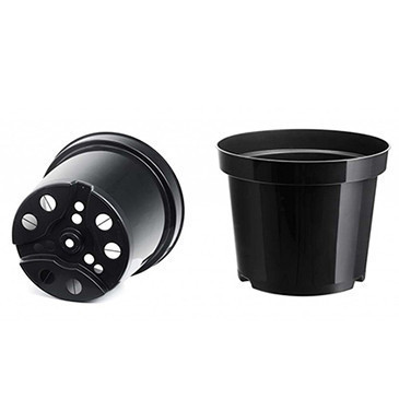 Горщики круглі чорні - 11.4*8.8 см - 0.6 л (АВ12)