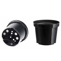Горщики круглі чорні - 11.4*8.8 см - 0.6 л (АВ12)