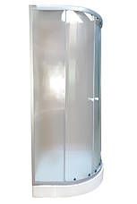 Душова кабіна 90х90х195 см з низьким піддоном, матове скло, профіль сатин, фото 3