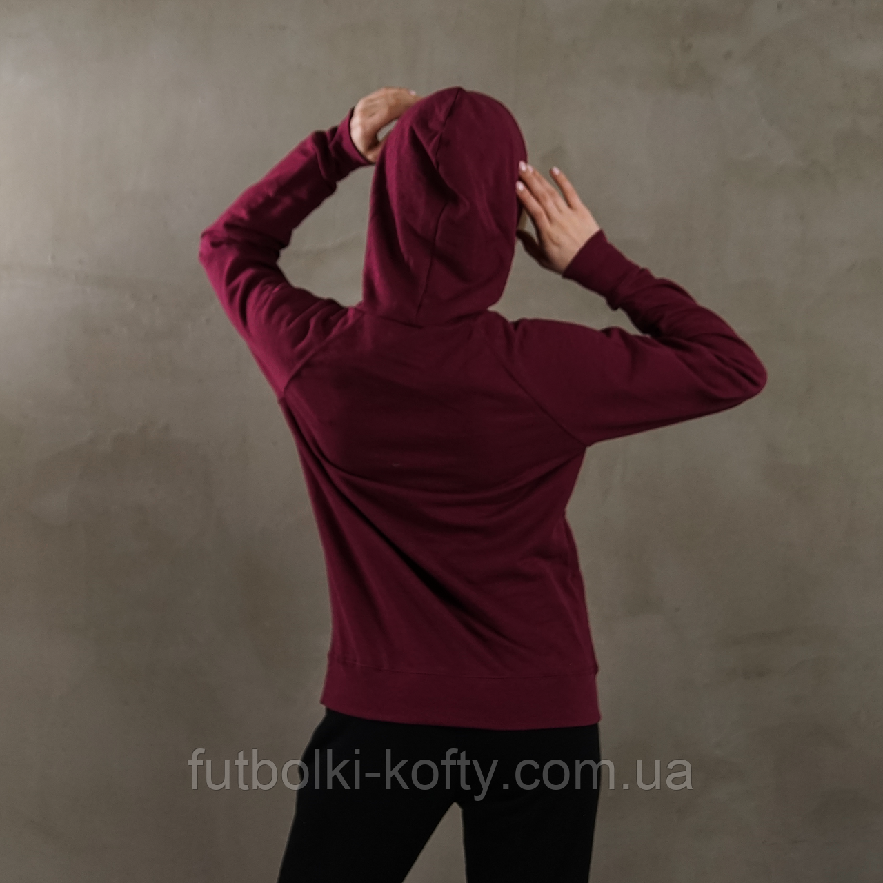 Жіноча толстовка бордова худі легка Lightweight lady-fit Fruit of the Loom,2XL, фото 1