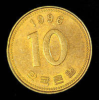 Монета Південної Кореї 10 вон 1985- 2004 рр.