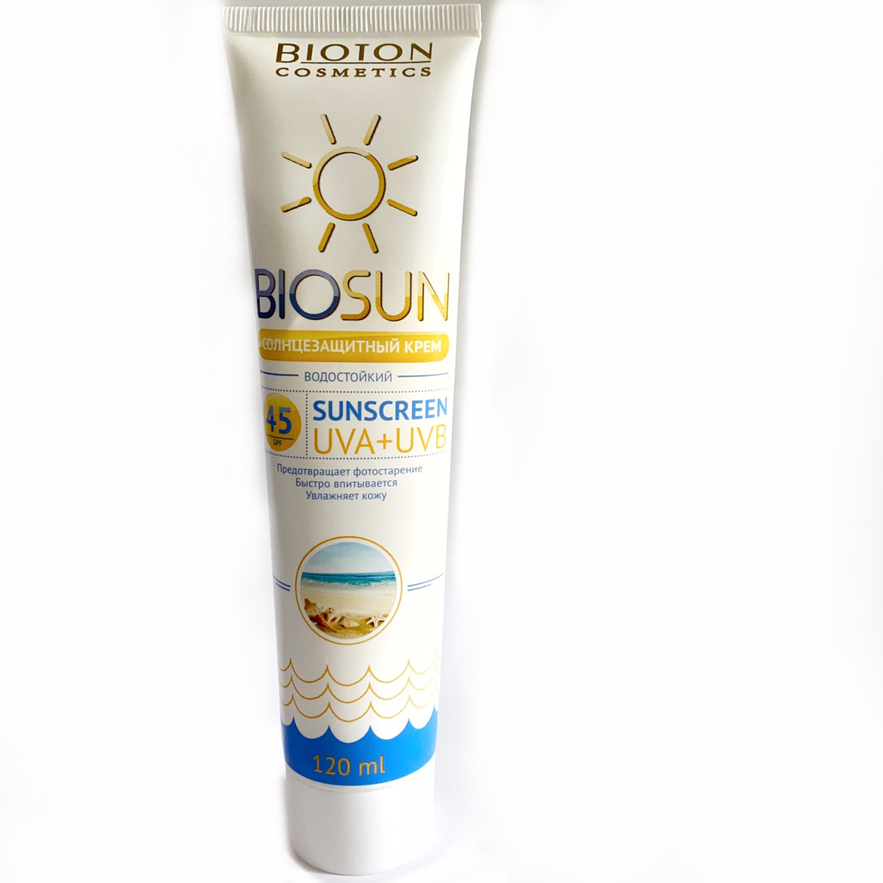 Сонцезахисний крем SPF 45 Bioton Cosmetics BioSun, 120 мл, фото 1