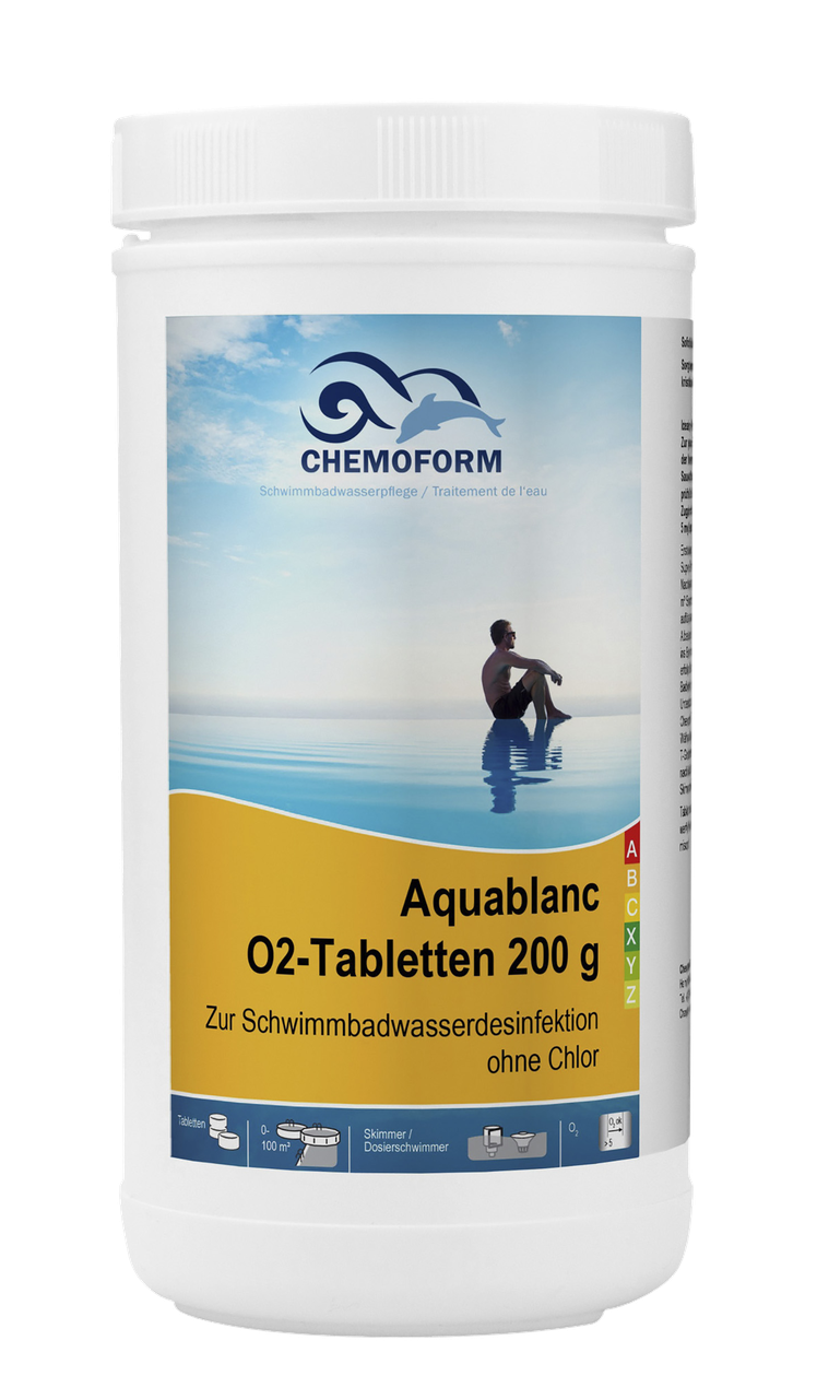 Хімія для басейну активний кисень у таблетках Chemoform Aquablanc (200 гр), 1 кг