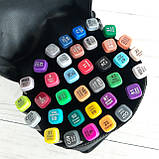 Набір 36 шт скетч маркерів для малювання TOUCH двосторонні маркери фломастери спиртові в сумці, фото 2