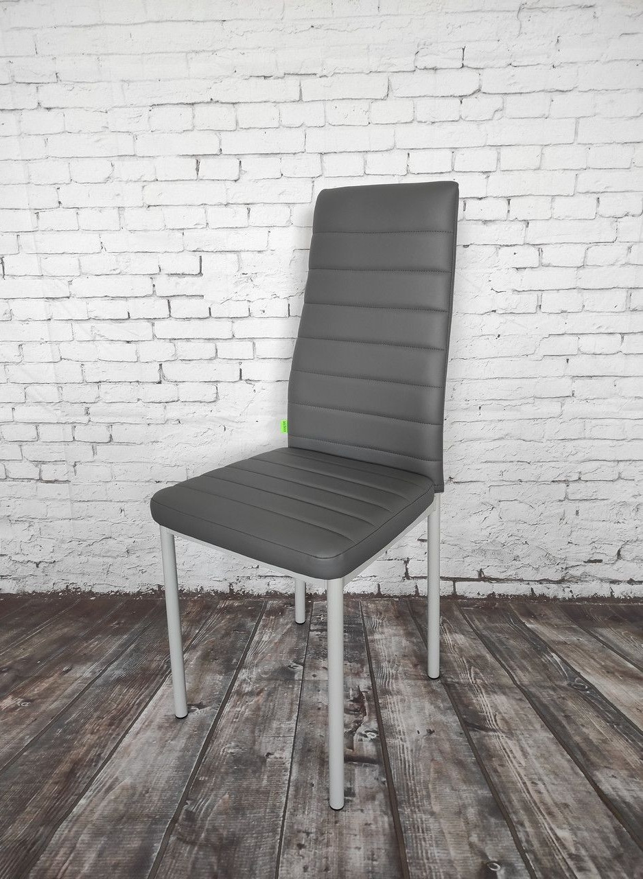 Стілець кухонний MirMax Комфорт Екошкіра Сірий 98 х 40 см Стильний обідній стілець
