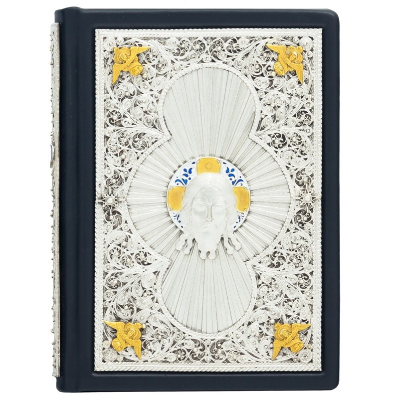 Православний молитвослов ілюстрований в шкіряній палітурці з декоративними накладками, фото 1