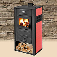 Чавунна піч BLIST AMBASADOR червона 9 кВт камін буржуйка коза топка на дровах